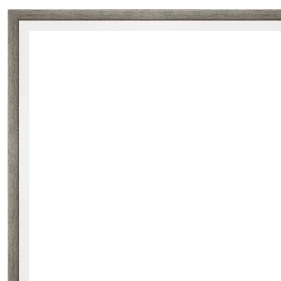 37" X 25" Non-Beveled Lucie Wood Bathroom Wall Mirror Silver - Amanti Art - Image 2