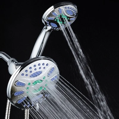 7" 48 Setting Elite High Pressure Ultra Luxury Three-Way Rainfall Shower Head Combo Chrome - AquaDance - Image 2