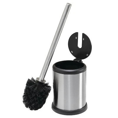 2pk Toilet Brushes With Closing Lid Stainless Steel - Bath Bliss - Image 6
