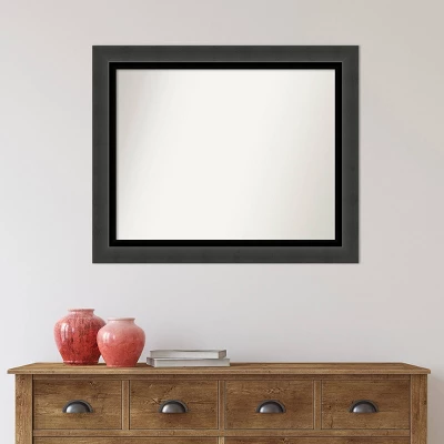 33" X 27" Non-Beveled Tuxedo Black Bathroom Wall Mirror - Amanti Art - Image 5