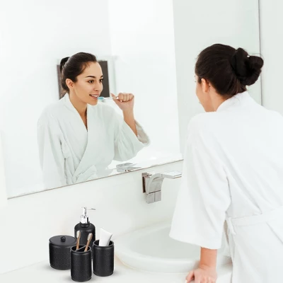 4pc Devash Resin Paint Coated Bath Accessory Set - Kralix - Image 3