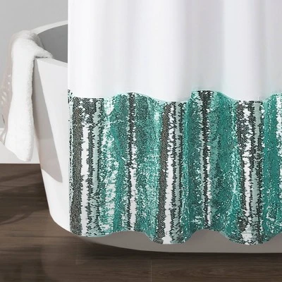 Mermaid Sequins Spa Shower Curtain - Lush Décor - Image 2