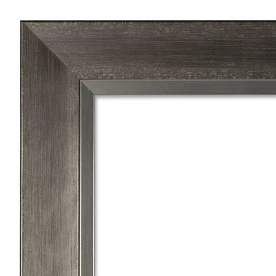 21" X 27" Non-Beveled Domus Wood Bathroom Wall Mirror Dark Silver - Amanti Art - Image 2