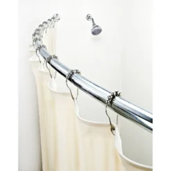 Curved Wall Mountable Shower Rod Chrome - Bath Bliss
