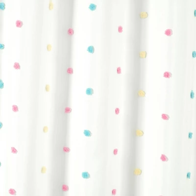 72"x72" Kids' Rainbow Tufted Dot Single Shower Curtain - Lush Décor - Image 2