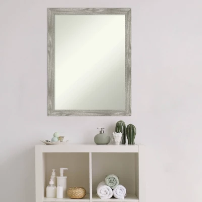 21" X 27" Non-Beveled Dove Square Bathroom Wall Mirror Gray Wash - Amanti Art - Image 8