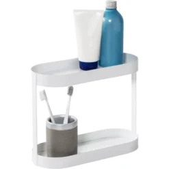 2 Tier Metal Bathroom Shelf White - Honey-Can-Do