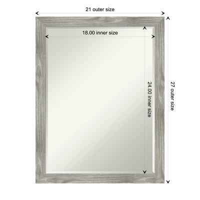 Amanti Art Dove Greywash Square Petite Bevel Bathroom Wall Mirror 26.5 X 20.5 In. - Image 3