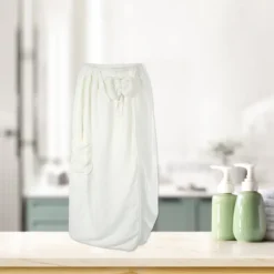 Unique Bargains Women's Bath Wrap Towel Body Wrap For Shower Spa Adjustable Robes With Hair Dry Cap Headband 1 Set