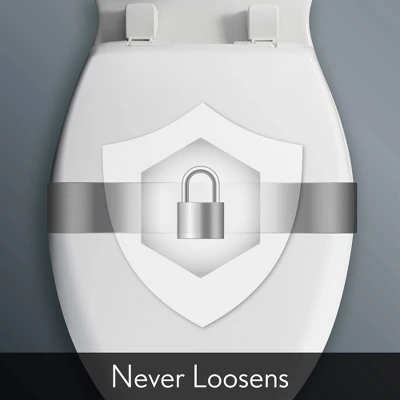 Caswell Never Loosen Elongated Antimicrobial Plastic Soft Close Toilet Seat White - Mayfair By Bemis - Image 4