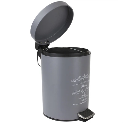 Home Basics Paris 3 Liter Waste Bin, Grey - Image 5
