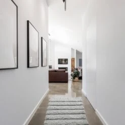 60"x24" Home Savannah Fringe Striped Bath Rug Runner Gray - VCNY