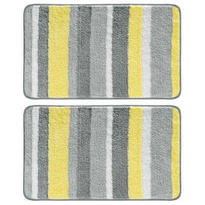 MDesign Soft Striped Microfiber Non-Slip Spa Mat, 34" X 21", 2 Pack - Image 13