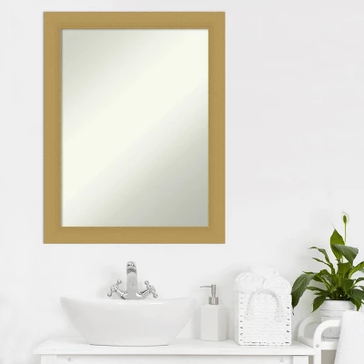 22" X 28" Non-Beveled Grace Bathroom Wall Mirror Brushed Gold - Amanti Art - Image 6