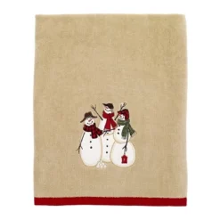 Avanti Snowmen Gathering Bath Towel - Tan