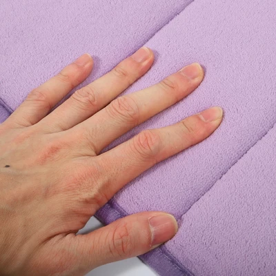 Unique Bargains Memory Foam Bathroom Mat Non Slip Soft Bath Mats Rugs Machine Washable 2 Pcs - Image 4