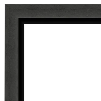 33" X 27" Non-Beveled Tuxedo Black Bathroom Wall Mirror - Amanti Art - Image 2