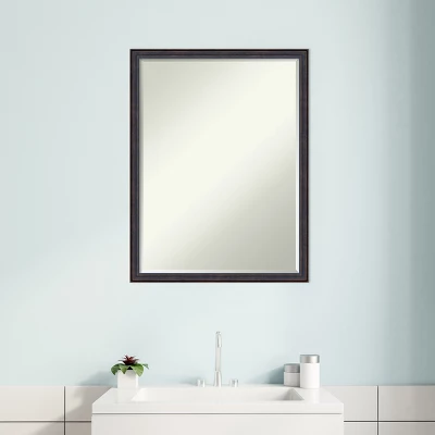 Amanti Art Dark Bronze Scoop Petite Bevel Wood Bathroom Wall Mirror 25.5 X 19.5 In. - Image 5
