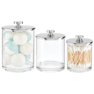 MDesign Storage Apothecary Canister For Bathroom, 3 Pack - Image 9