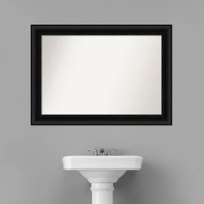 42" X 30" Non-Beveled Parlor Bathroom Wall Mirror Black - Amanti Art - Image 8