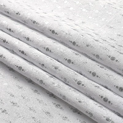 Kate Aurora Elegant "Raindrop" Silver Metallic Foil White Jacquard Fabric Shower Curtain - Standard Size - Image 5