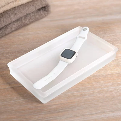 Frosty Glass Bathroom Tray White - Allure Home Creations - Image 2