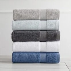 Market & Place Cotton Quick Dry Ribbed 6-Piece Bath Towel Set
