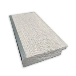 41" X 29" Non-Beveled Glam Linen Bathroom Wall Mirror Gray - Amanti Art