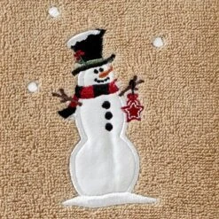 2pc Rustic Plaid Snowman Hand Towel Set Wheat - SKL Home