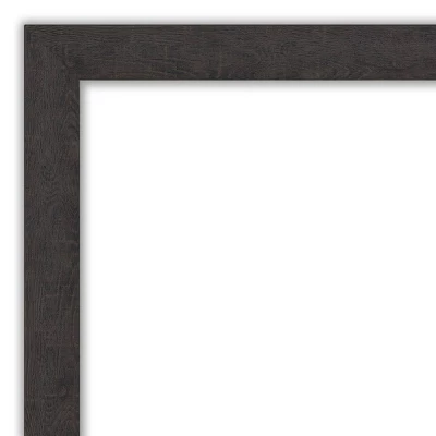 40" X 28" Non-Beveled Rustic Plank Espresso Narrow Bathroom Wall Mirror - Amanti Art - Image 2