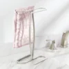 MDesign Metal Hand Towel Holder Stand For Bathroom Vanity Countertop - Satin
