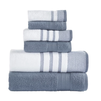 Modern Threads 6 Piece Bath Towel Set, Quick Dry Striped, Reinhart. - Image 3