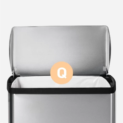 Simplehuman Rectangular Step Trash Can Brushed Stainless Steel - Image 3