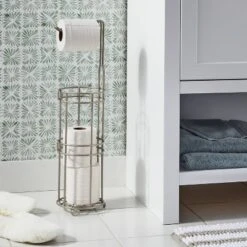 4 Roll Reserve Plus Freestanding Toilet Tissue Holder Silver - Thresholdâ„¢