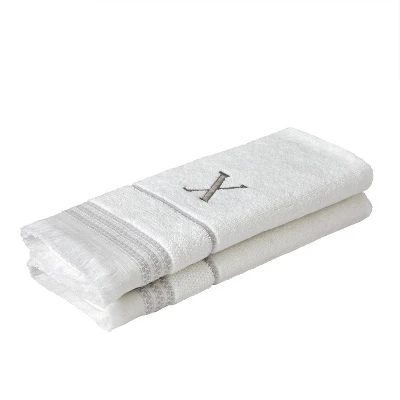 2pc Casual Monogram 'X' Hand Towels - SKL Home - Image 2