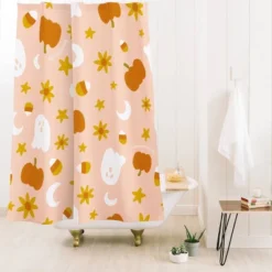 Is It Fall Yet In Peach Shower Curtain - Deny Designs