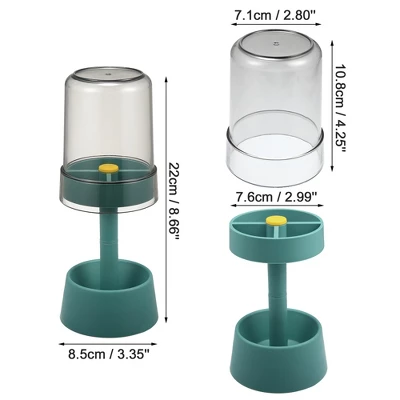 Unique Bargains Toothbrush Holder Stand With Cover With 3 Slots PP For Bathroom Pink 8.66''x2.99'' 1Pc - Image 3