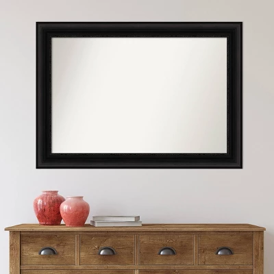 42" X 30" Non-Beveled Parlor Bathroom Wall Mirror Black - Amanti Art - Image 6