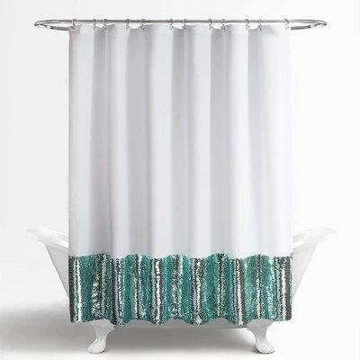 Mermaid Sequins Spa Shower Curtain - Lush Décor - Image 3