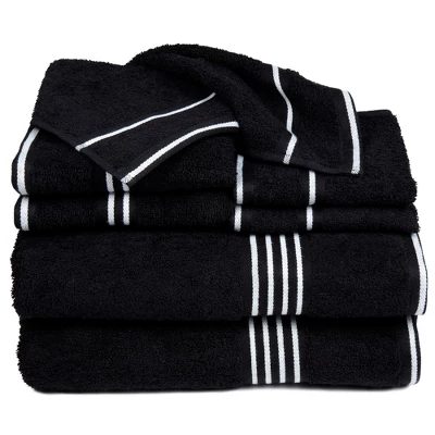 8pc Striped Bath Towel Set - Yorkshire Home - Image 7