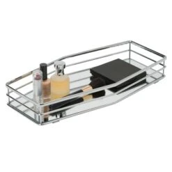 Double Rail Design Bathroom Tray Chrome - Home Details
