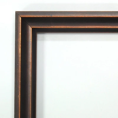 20" X 26" Non-Beveled Scoop Wood Bathroom Wall Mirror Dark Bronze - Amanti Art - Image 2