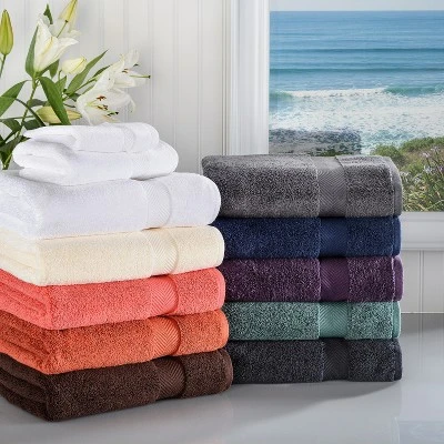 Quick Drying Contemporary Zero Twist Cotton 2-Piece Bath Sheet Set By Blue Nile Mills - Image 2