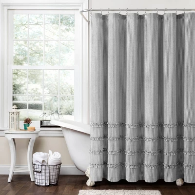 72"x72" Vintage Stripe Yarn Dyed Cotton Shower Curtain - Lush Décor - Image 6