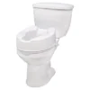 Drive Medical Safe Comfortable Polypropylene Raised Elevated Toilet Seat With Universal Fit And Stable Dual Locking Mechanism, White