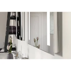 Single Frameless Fixed Color Temp LED Wall Mirror With Anti Fog Glass - Tosca
