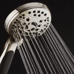 High Pressure 6 Setting Luxury Handheld Shower Head With Extra Wall Bracket Nickel - Aquabar