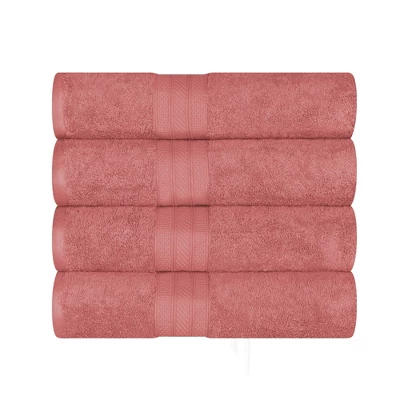 Cotton Solid Highly-Absorbent 4-Piece Bath Towel Set By Blue Nile Mills - Image 17