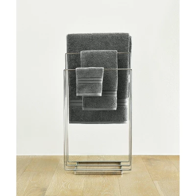 2pc Liam Antimicrobial Hand Towel Set Slate - Blue Loom - Image 2