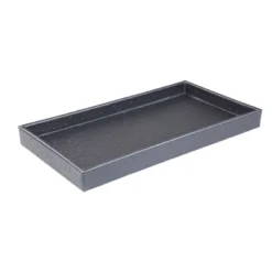 Home Basics Leather Vanity Tray, Grey